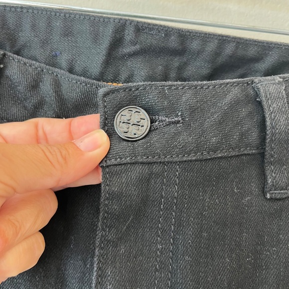Tory Burch Sz 31 Black Super Skinny Slim Jeans Pants Pockets Logo - Picture 5 of 13
